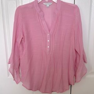 Counterparts Pink 3/4 length flouncy Sleeve Blouse Women Size S